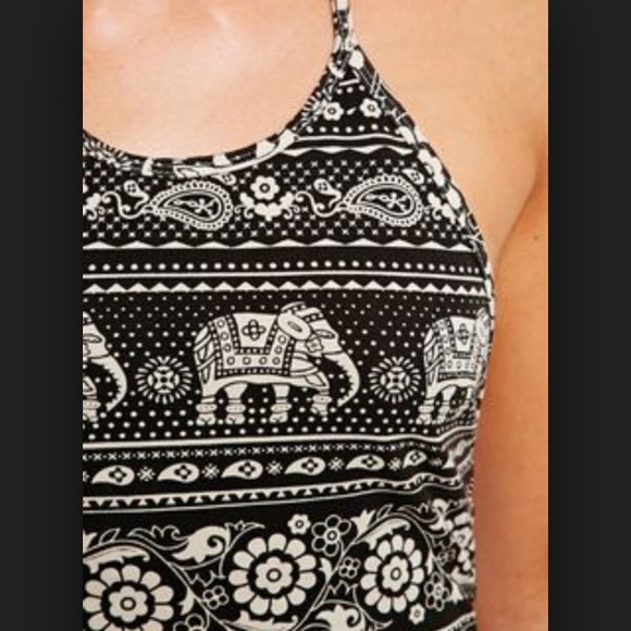 UO Halter Crop Top with Elephant Print Pattern