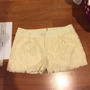 White lace shorts