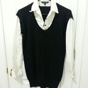 Fake two pieces sweater shirt