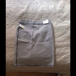 Blue and navy striped pencil skirt