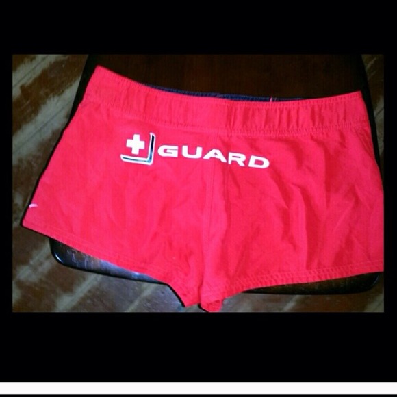 Red Lifeguard shorts