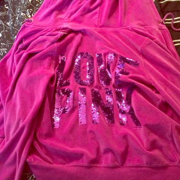 Bling PINK Victoria's Secret Zip Up