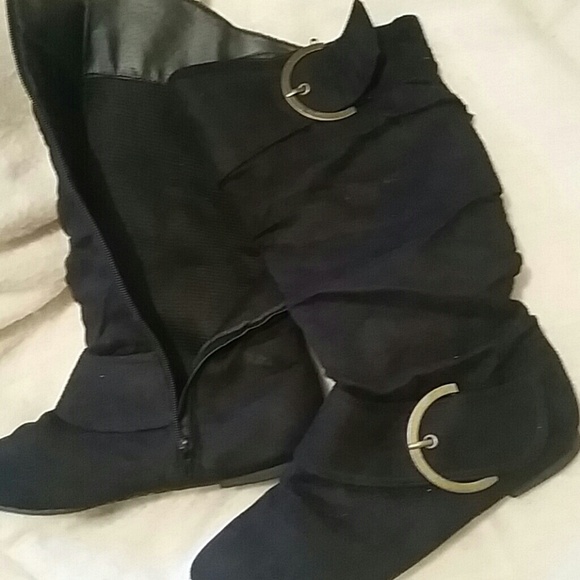 Black suede boots