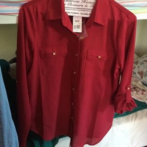 Long sleeve red blouse !