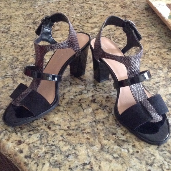Black and greyish shoes.