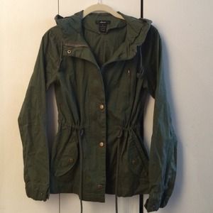 Olive green army jacket military parka anorak