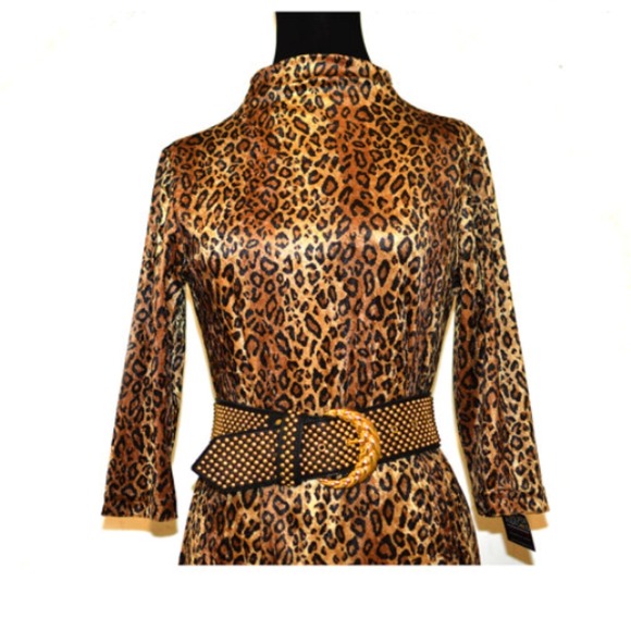 SOLD Velvet Leopard Print BodyCon Dress - Medium - Picture 2 of 3