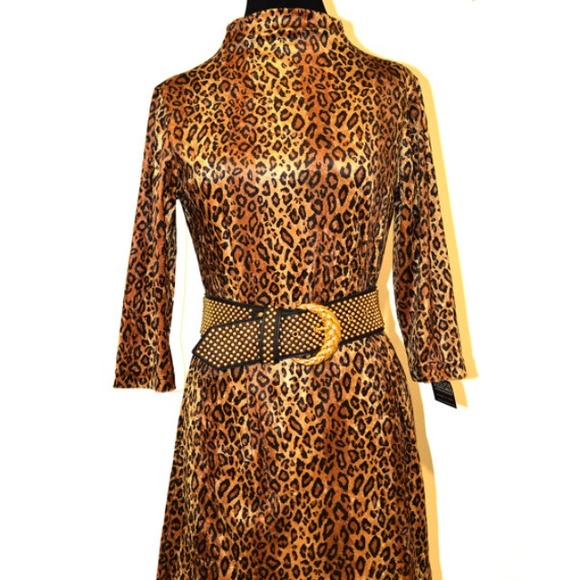 SOLD Velvet Leopard Print BodyCon Dress - Medium - Picture 3 of 3