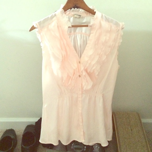 Baby pink silk polyester blend top - Picture 1 of 1