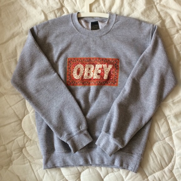 Obey Grey Crew Neck Sweatshirt