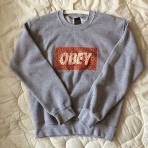 Obey Grey Crew Neck Sweatshirt