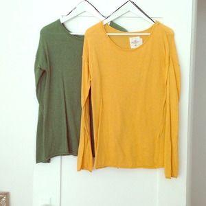 *SET* green and mustard yellow sweaters from H&M