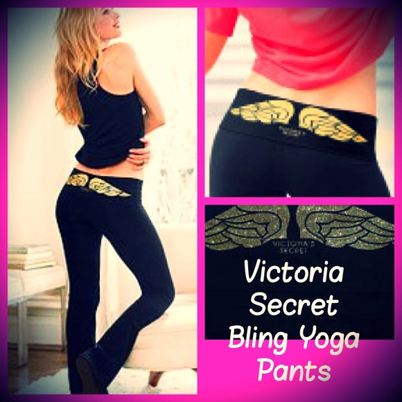 Victoria's Secret Pants - 🚫Sold w/ Bundle🚫 VS Black w/Bling Yoga Pants