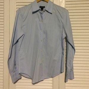 Ann Taylor light blue business blouse