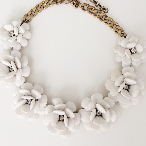 J. Crew Jewelry - J.crew White Flower Necklace /blue necklace bundle