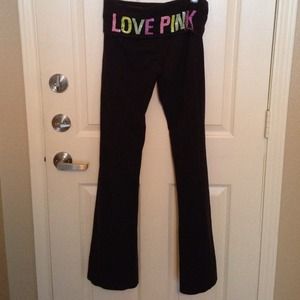 PINK sequined yoga pants