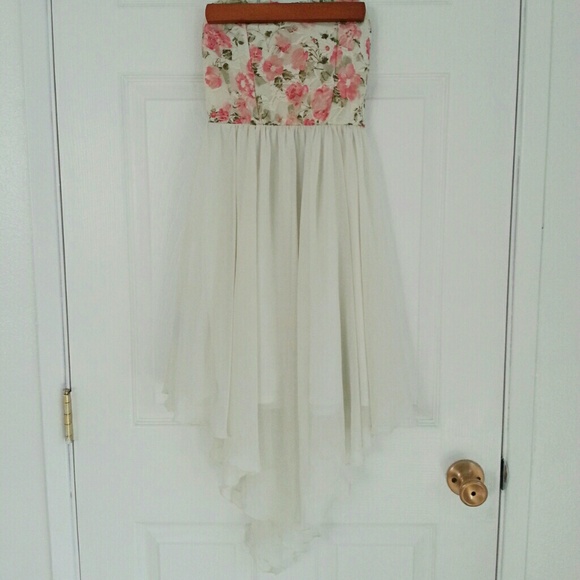 Floral Lace High Low Dress