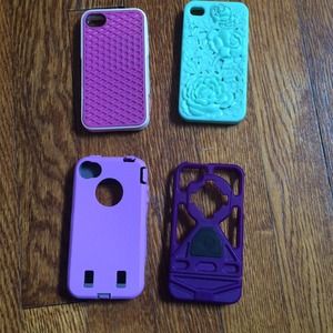 BUNDLE of 4 iphone 4/4s cases