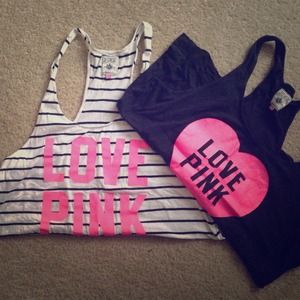 REDUCED***2  VS -LOVE PINK muscle tees!!