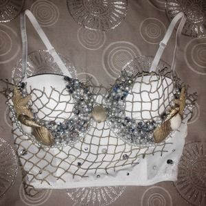 Mermaid Costume top (bralette with applied jewels)