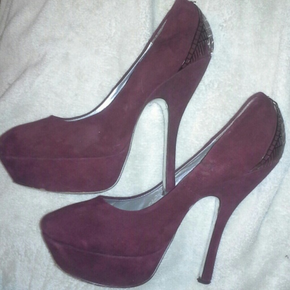 Red suede heels