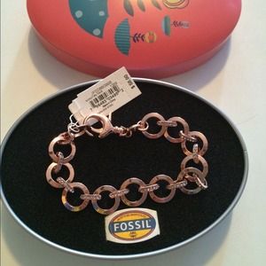 Fossil vintage rose gold charm bracelet