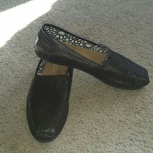 Toms glitter black shoes