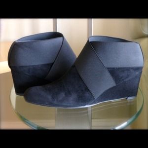 Stuart Weitzman Black Suede Wedge Bootie
