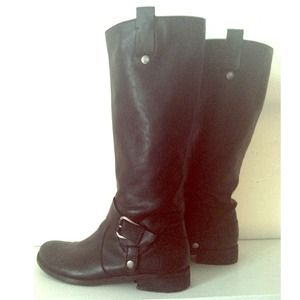 Black Leather Riding Boots Size 9
