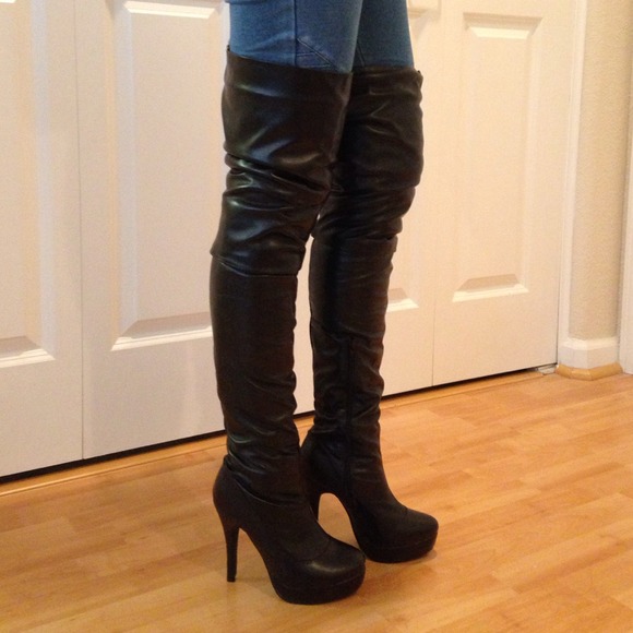 Thigh high heel boots