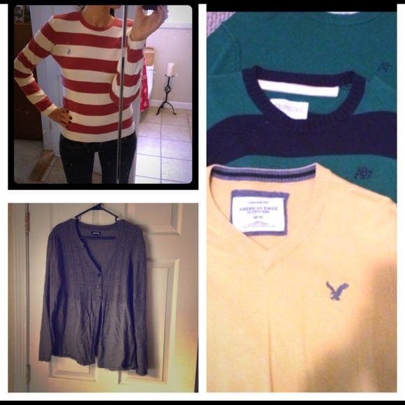 Bundle 4 sweaters and 1 long sleeve