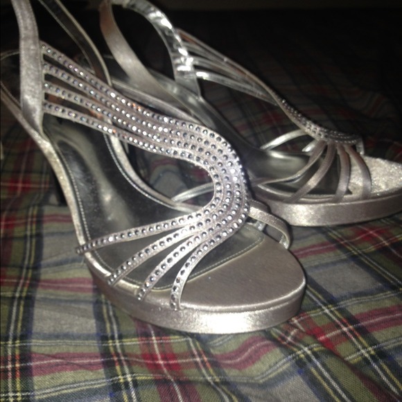 Silver studded heels