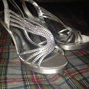 Silver studded heels