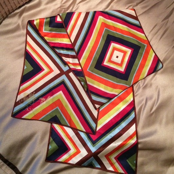 Authentic Coach Geometric Silk Scarf