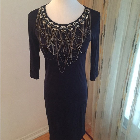 Catherine Malandrino Dress w/ Silver Chain Detail
