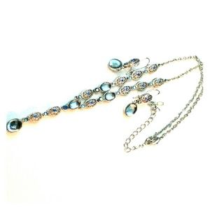 Silver and blue stone jewelry set