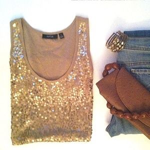 HP! Gold Sequin Tank Top