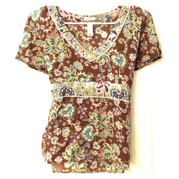 Old Navy Brown/Purple/Sage Blouse