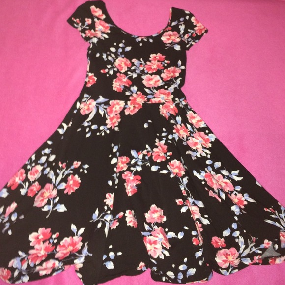 Flowered Skater Dress