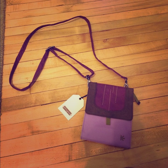 Purple brown and green Ellington crossbody bag