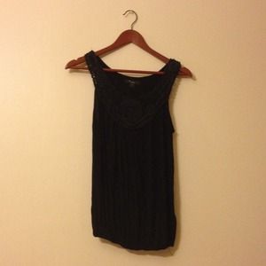 Embellished Black Tank Top