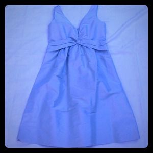 Silk Party Dress Blue Gray Silver