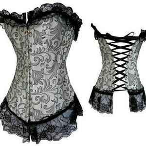 Silver Brocade Corset