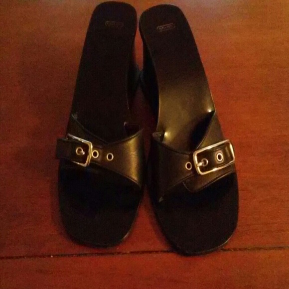 🆕🎊SALE AUTHINTIC Coach black wedges🎊🆕 - Picture 2 of 4