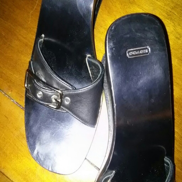 🆕🎊SALE AUTHINTIC Coach black wedges🎊🆕 - Picture 4 of 4