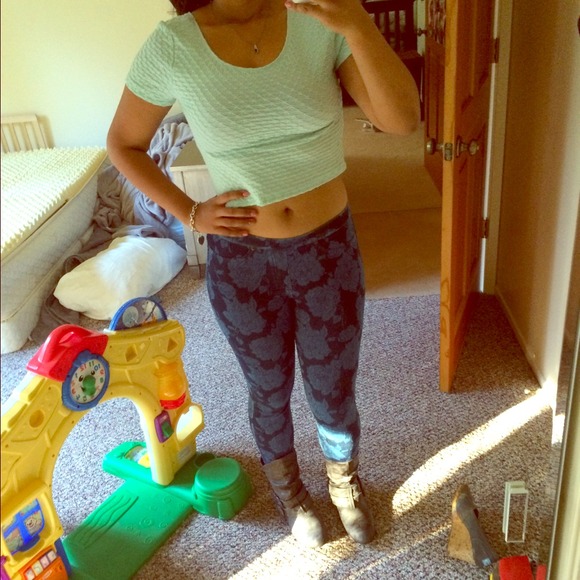 Sky blue crop top