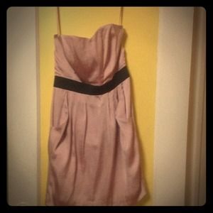 Pink semi formal dress.