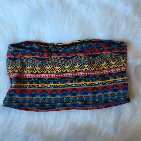 🚫SOLD🚫Tribal Print Crop Top / Bandeau - Picture 4 of 4