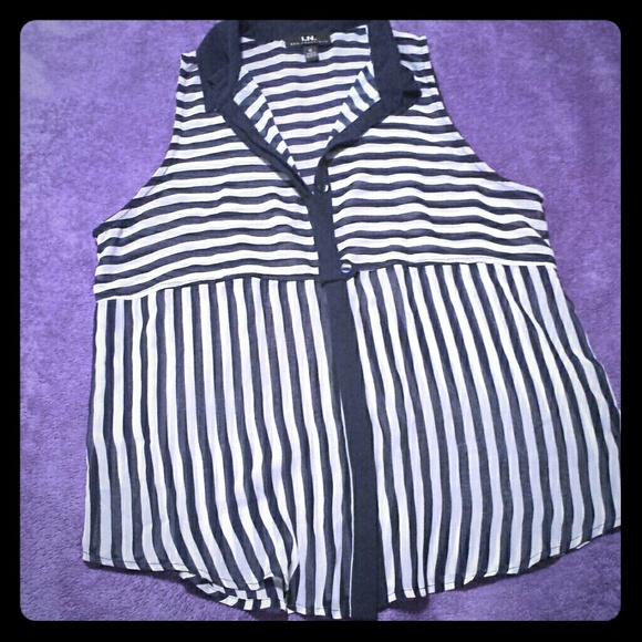 Collared, button down , stripped shirt