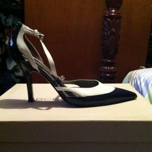 Navy and white Nine West heels